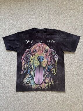 The Mountain Multicolor 'Dog Is Love' Graphic Dog T-Shirt - Black